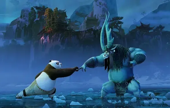 Wallpaper landscape, mountains, cartoon, adventure, action, Comedy, Kai, Kung Fu Panda 3 for mobile and desktop, section фильмы, resolution 2606x1080 - download